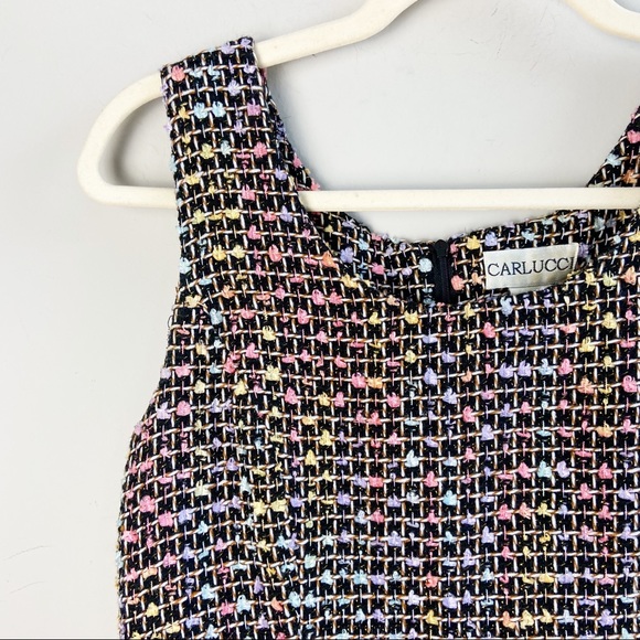 Carlucci Vintage 90's Pastel Tweed Sleeveless Midi Dress - Picture 2 of 4